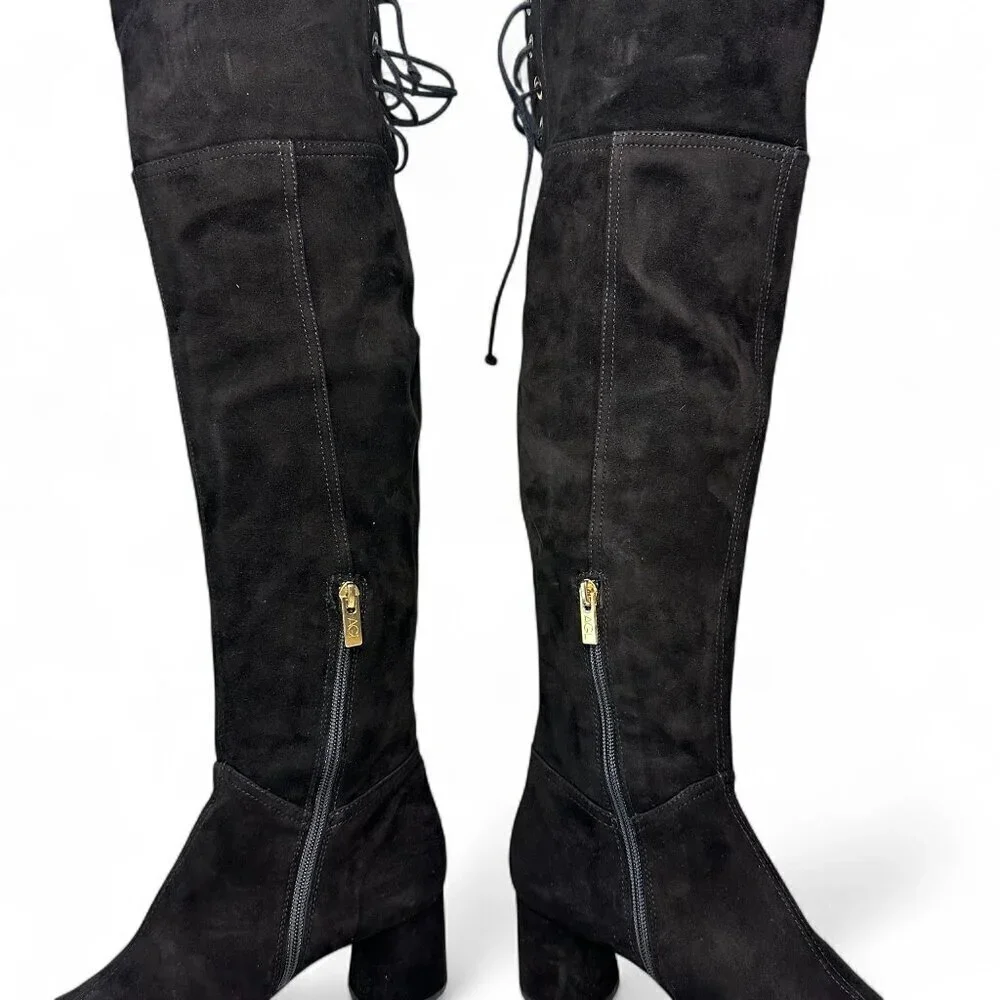 AGL Scarlet Over-The-Knee Suede Leather Boot, EU 38, Black NEW IN BOX